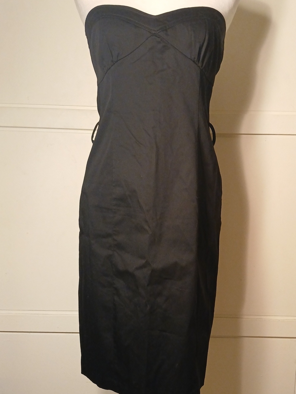 Classic Strapless Black Sheath Dress Large